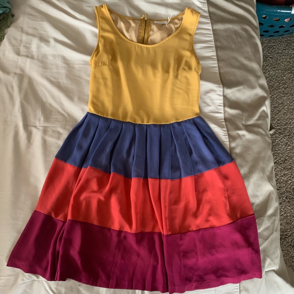 BluPepper color block dress